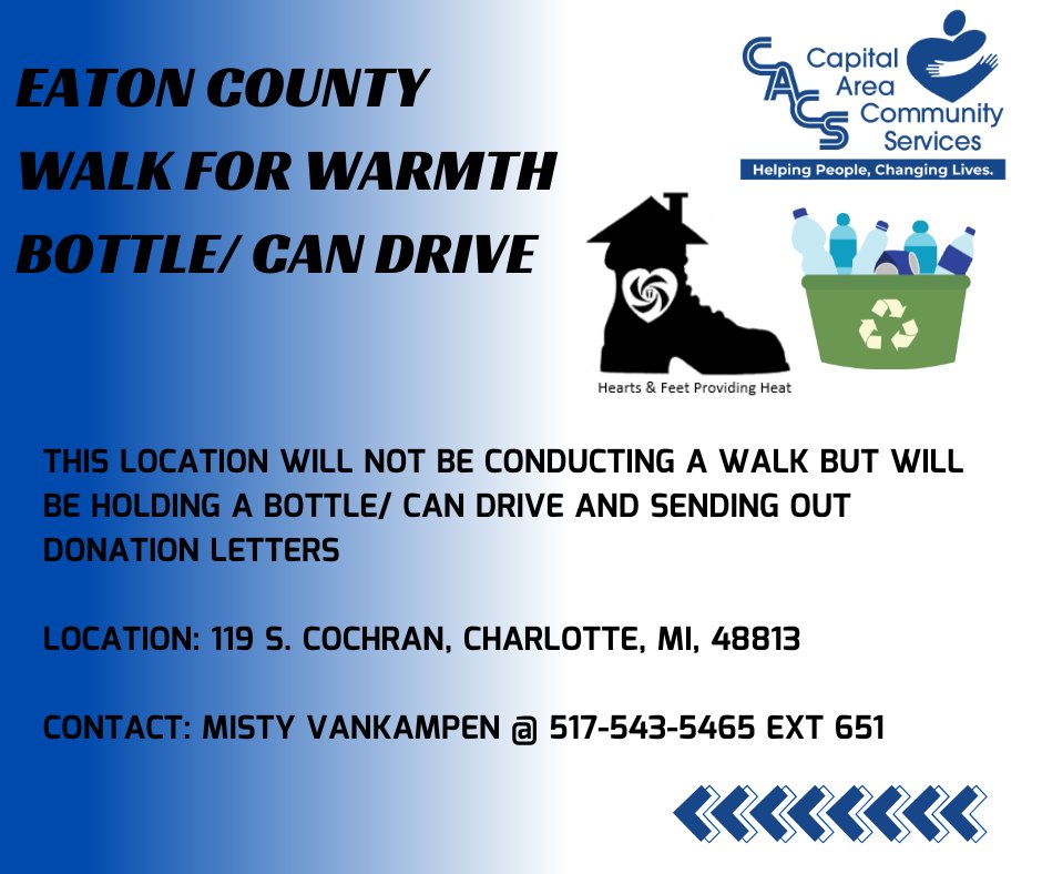 CACSmi_org's tweet photo. Our Walk for Warmth event is happening across multiple locations. Find the location nearest to you and be part of this impactful event! 💙🔥
#WalkForWarmth #CommunityStrong #SupportYourNeighbors #CACS https://t.co/AljOFAQjf6