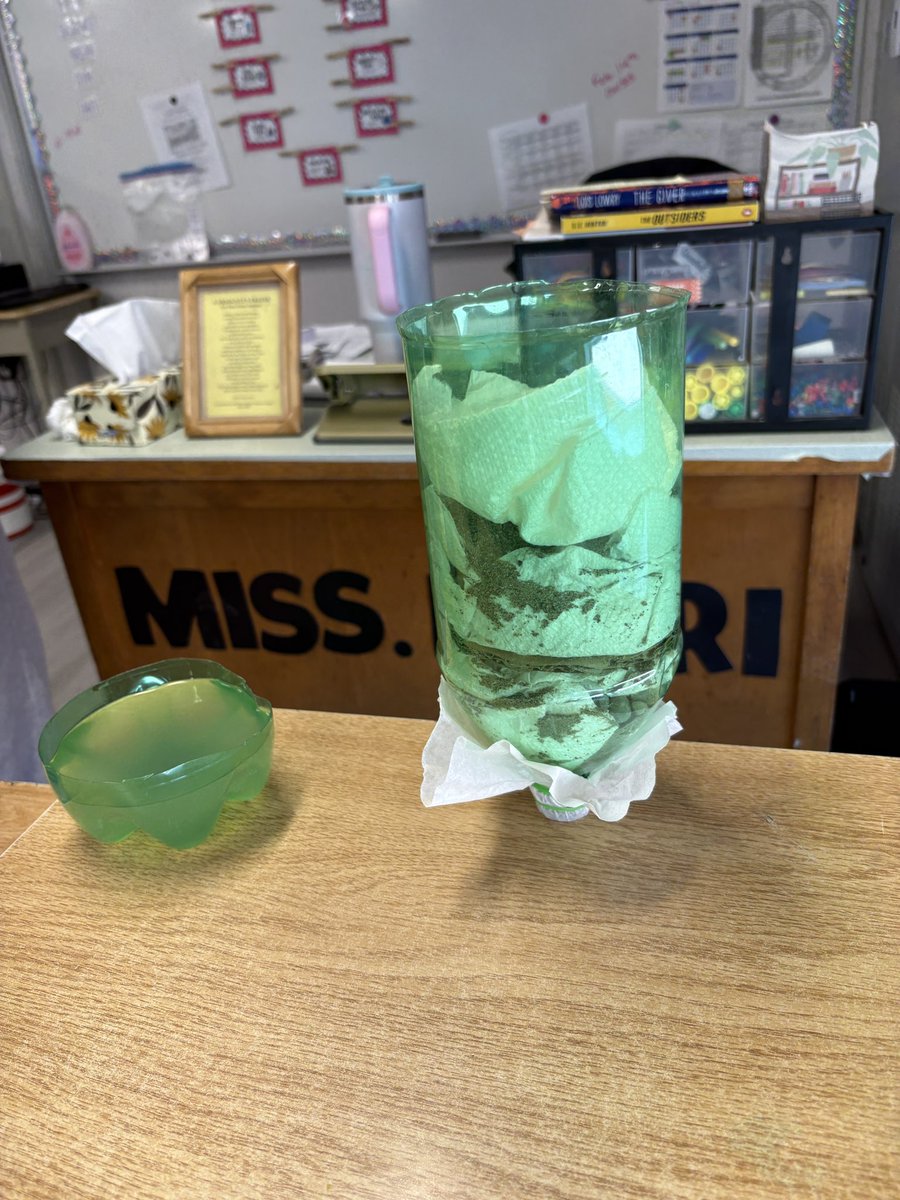 Grade 8's tested their water filters on Monday! A lot of dirty water being filtered and cleaned in our class!