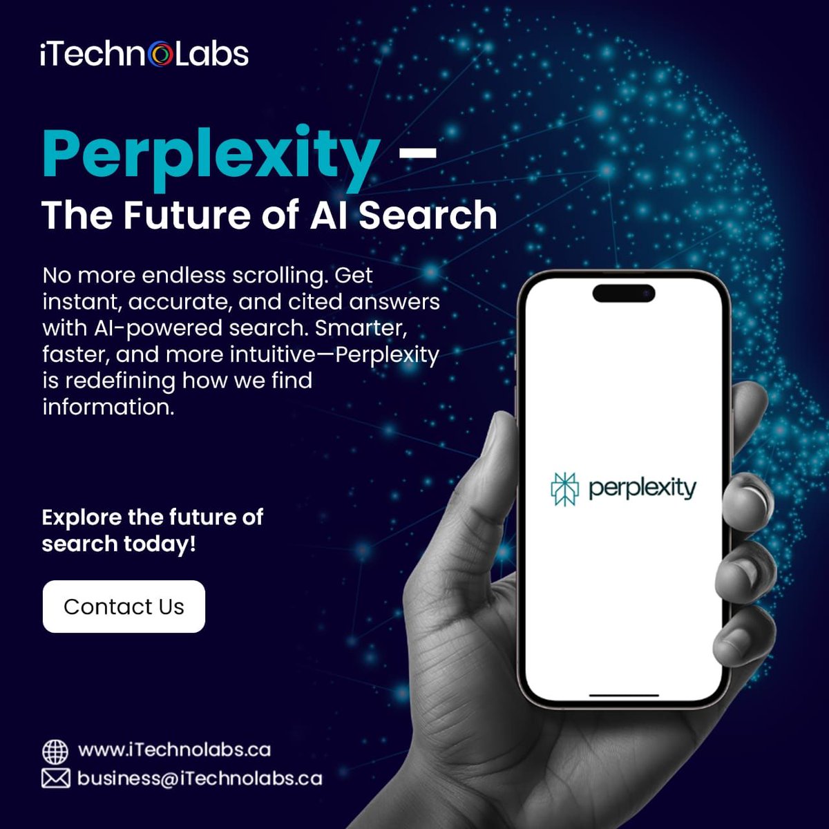 itechnolabsca's tweet image. 🔍 Perplexity – The Future of AI-Powered Search

Why Perplexity?
✔ Instant Answers 
✔ Cited Information
✔ Smart AI Processing
✔ Seamless Experience

Explore the future of knowledge discovery today.

#PerplexityAI #AIPoweredSearch #SmartSearch #FutureOfAI #TechInnovation