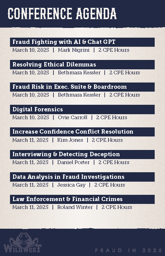 AcfeNashville's tweet photo. Get ready for a jam-packed Nashville Fraud Conference on March 10 and March 11! Register by Friday, February 14 for the early bird discount. Registration closes on February 28. Click the link below for more details: 
https://t.co/4hkn9NaWnx https://t.co/qqjiSIjXaR