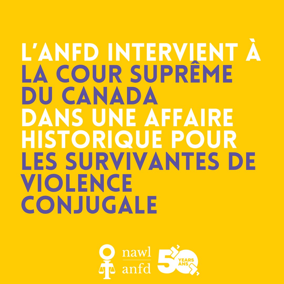 🚨L'ANFD à la Cour suprême du Canada : Ahluwalia c. Ahluwalia🚨

Ce matin, l'ANFD comparait devant la Cour suprême du Canada dans une affaire historique pour les survivantes de violence conjugale.

⚖️ Regardez la retransmission en direct: scc-csc.ca/fr/cases-dossi…