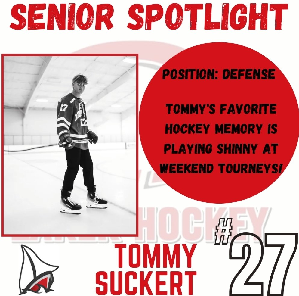 dlhshockey's tweet photo. Senior Spotlight!! Today we celebrate Senior Defenseman Tommy Suckert! Thanks for everything Tommy. Enjoy the next couple weeks of your Senior hockey season!! https://t.co/nDAuOcfx0Y