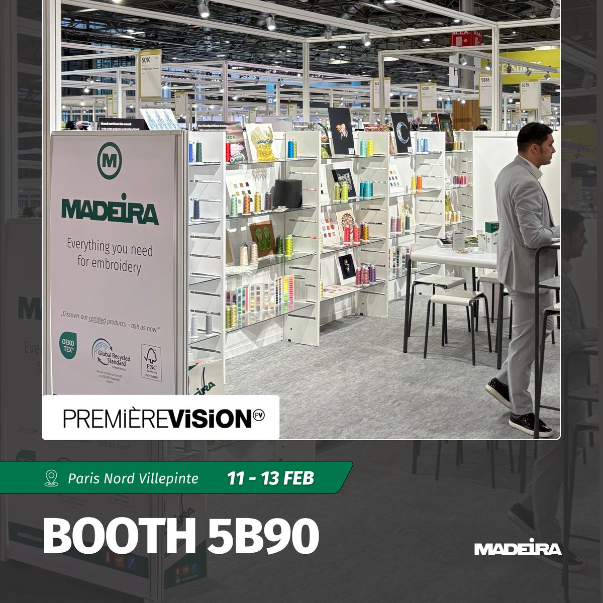 MadeiraUK's tweet image. An inspiring week ahead as we exhibit at @PremiereVision Paris!🇫🇷 #MadeiraGarnFabrik #MadeiraThreads #PremiereVisionParis