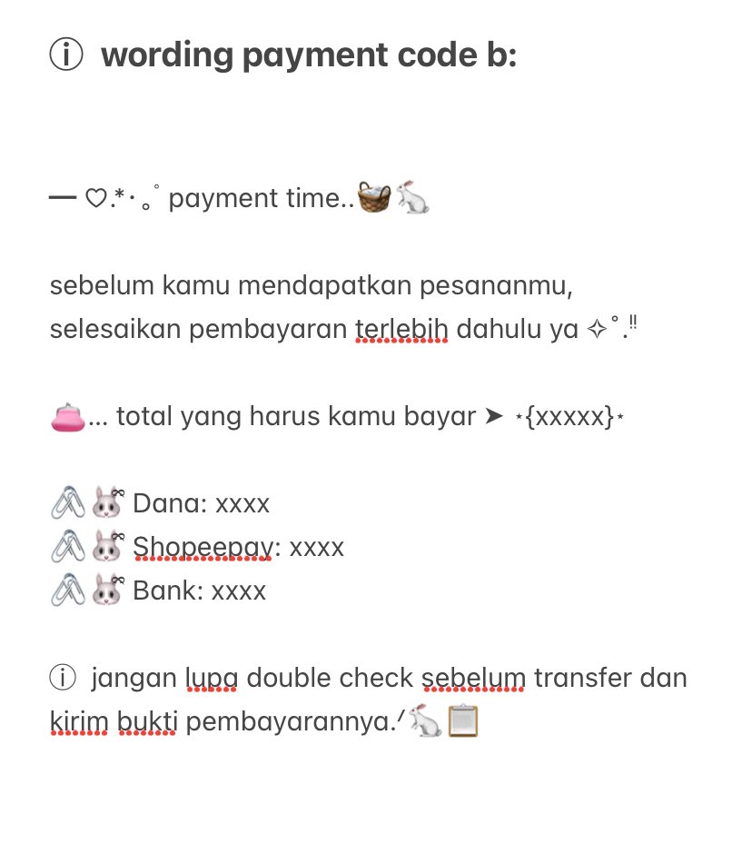 gesdture's tweet image. 🐈‍⬛ —— bantu rt best

wording bio ba ready 3.500/ea

𖥻 📋⋆ take bundle with wording payment only 8.000

ⓘ  ketuk dm aku untuk order!&amp;gt;&amp;lt;

t. #zonauang #zonaba #zonajajan bio payment wording rs ready stock ba