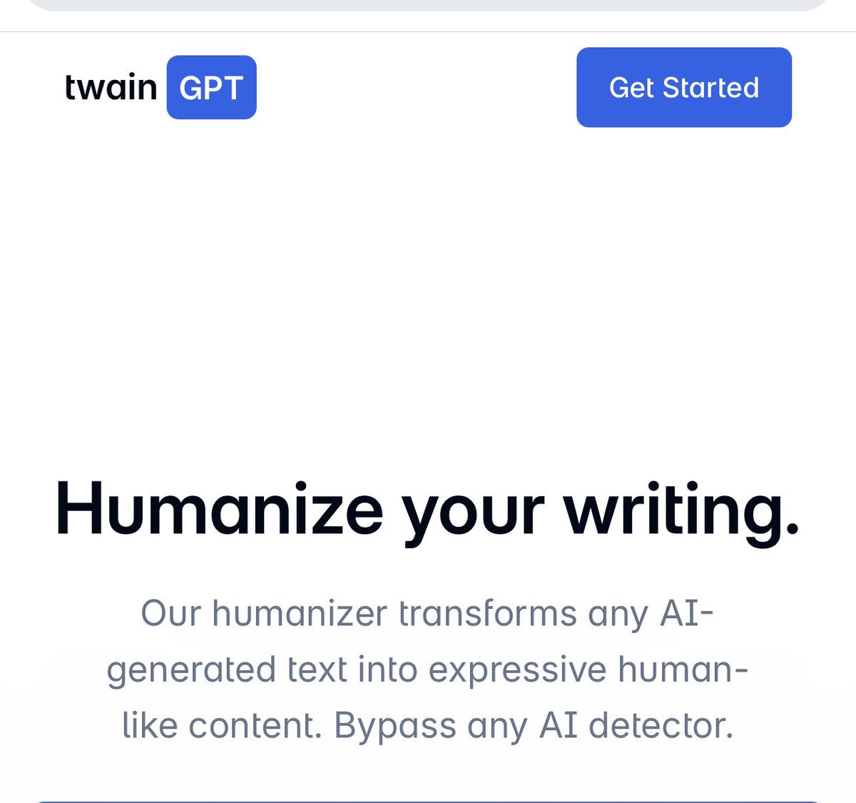 In a just world “TwainGPT” would rewrite your prose in randomly selected variants of 19th-century regional dialect, add drunken digressions, and turn every genre you ask for— business letter, college essay—into a confusing joke about a frog.