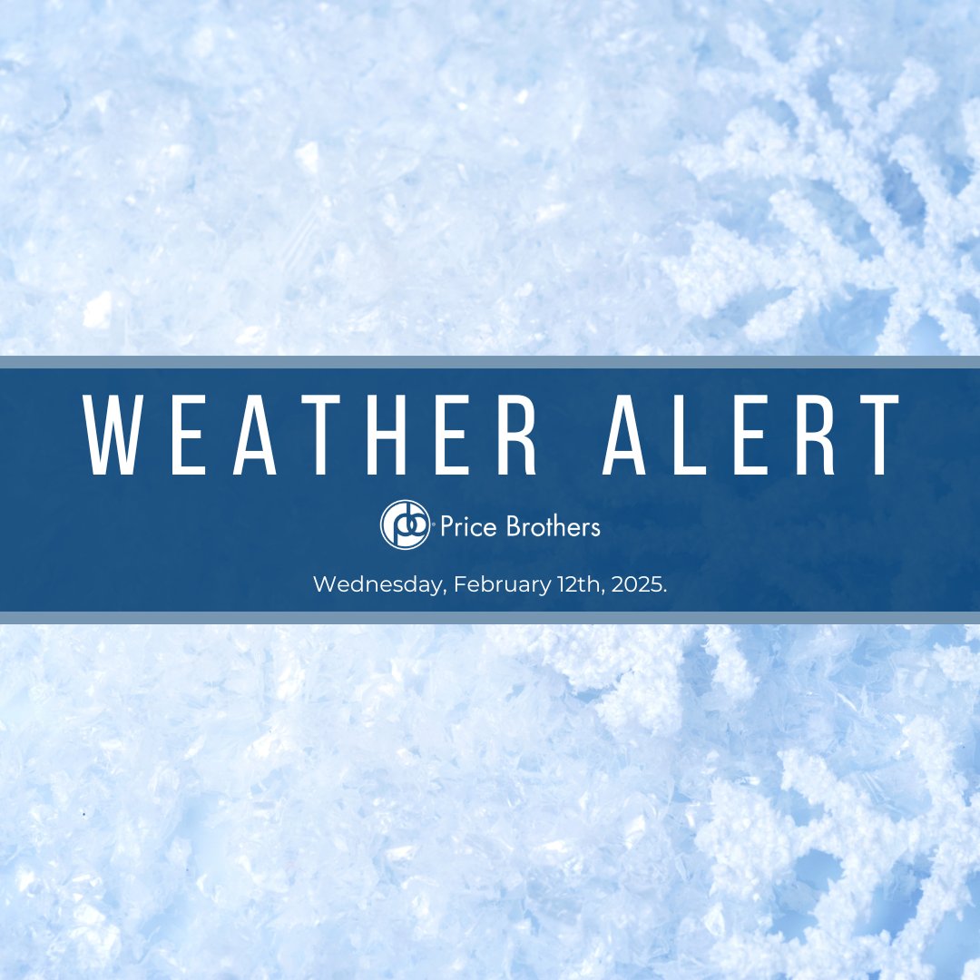 PriceBrothersKC's tweet photo. 🚨 Weather Update: KC Metro Offices Closed 🚨

Due to inclement weather, all leasing offices in Kansas and Missouri will be closed on Wednesday, February 12th, 2025. Please take extra precautions if you need to go out. Sidewalks and common areas will be cleared as soon as... https://t.co/BEAQH6GrMM