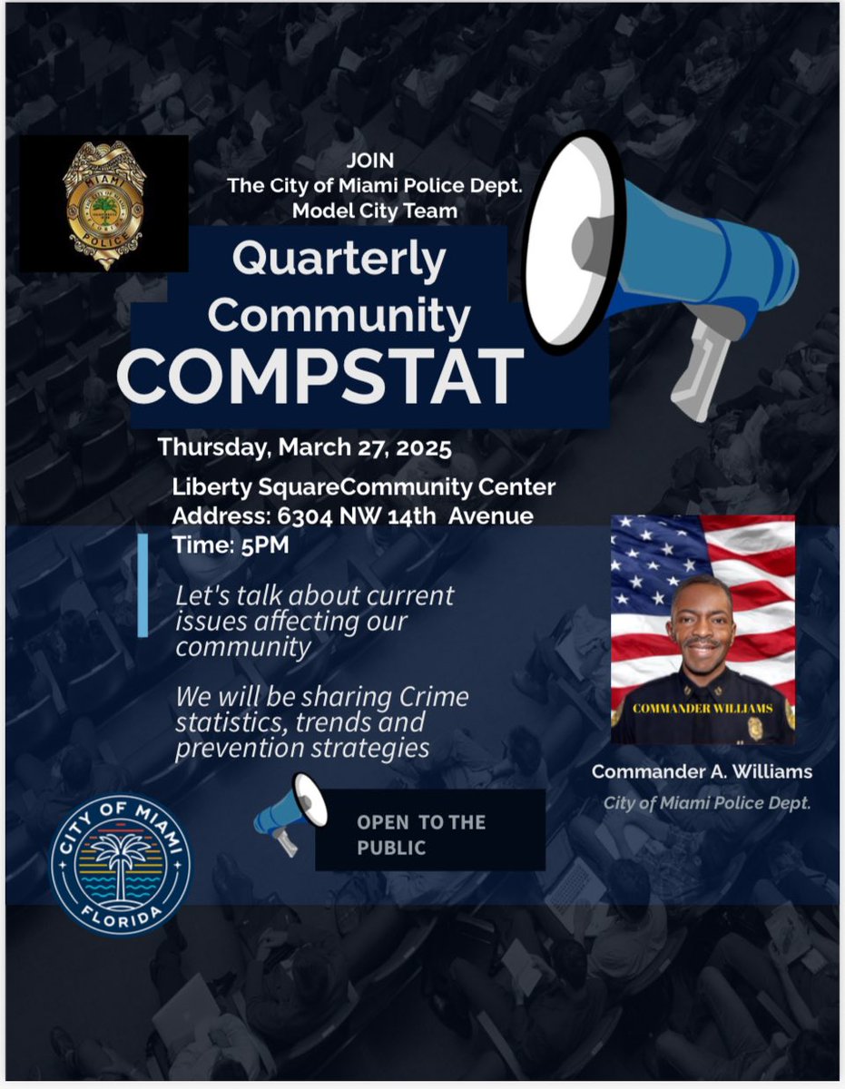 Miami Police Department Community Concerns Meeting, March 27th, 2025.