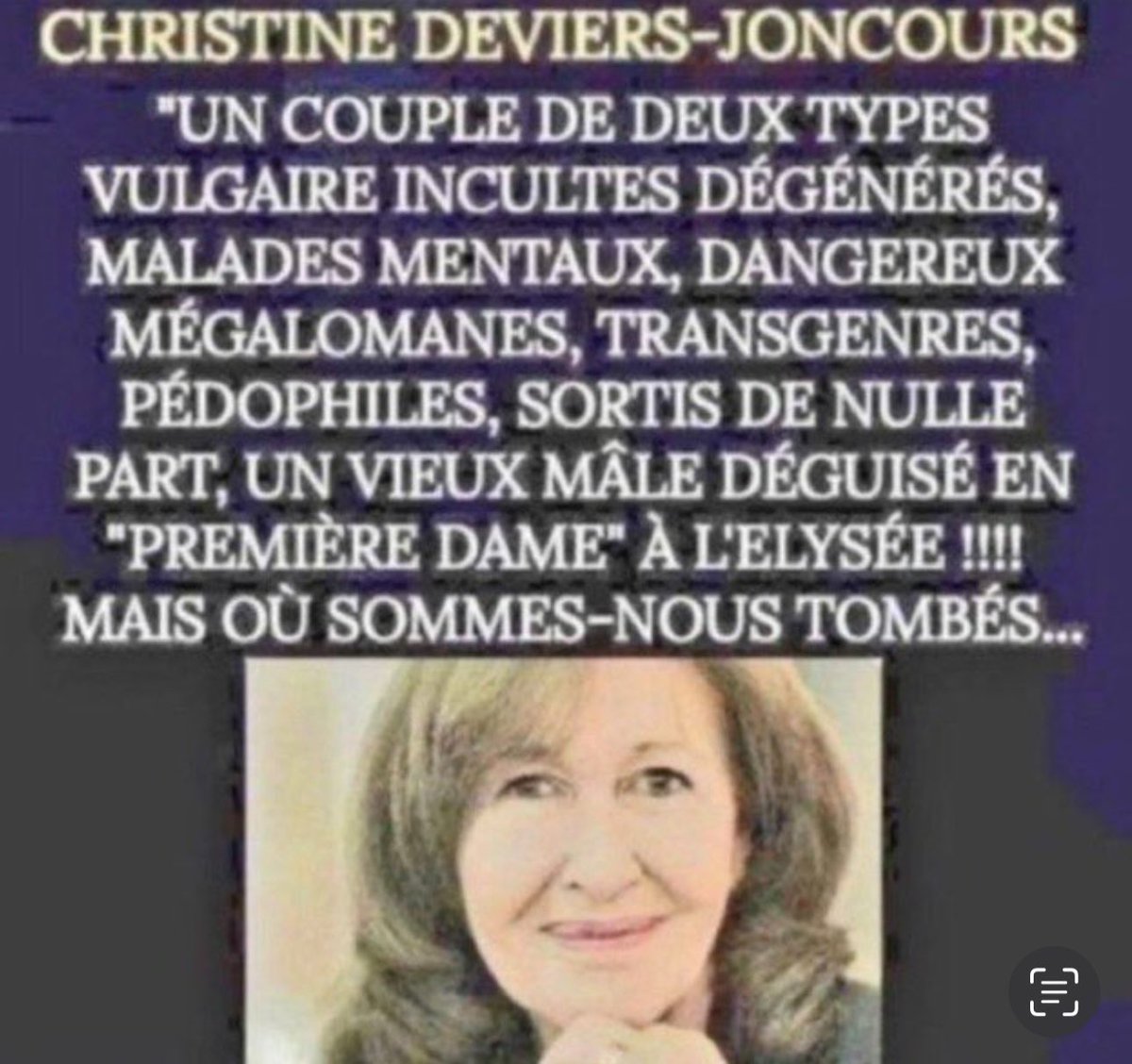 SaussierTo61781's tweet photo. @CDJoncour Donc vous reconnaissez que sans le moindre élément vous affirmez ou plutôt #vomissez des #propos #haineux #mensongers #diffamatoires sans complexe vu votre #passé, #escroc, #demimondaine, #taularde mais donneuse de leçon 😂 @justice_gouv @PoliceNationale @BrunoRetailleau @Elysee https://t.co/FNZE7olTob