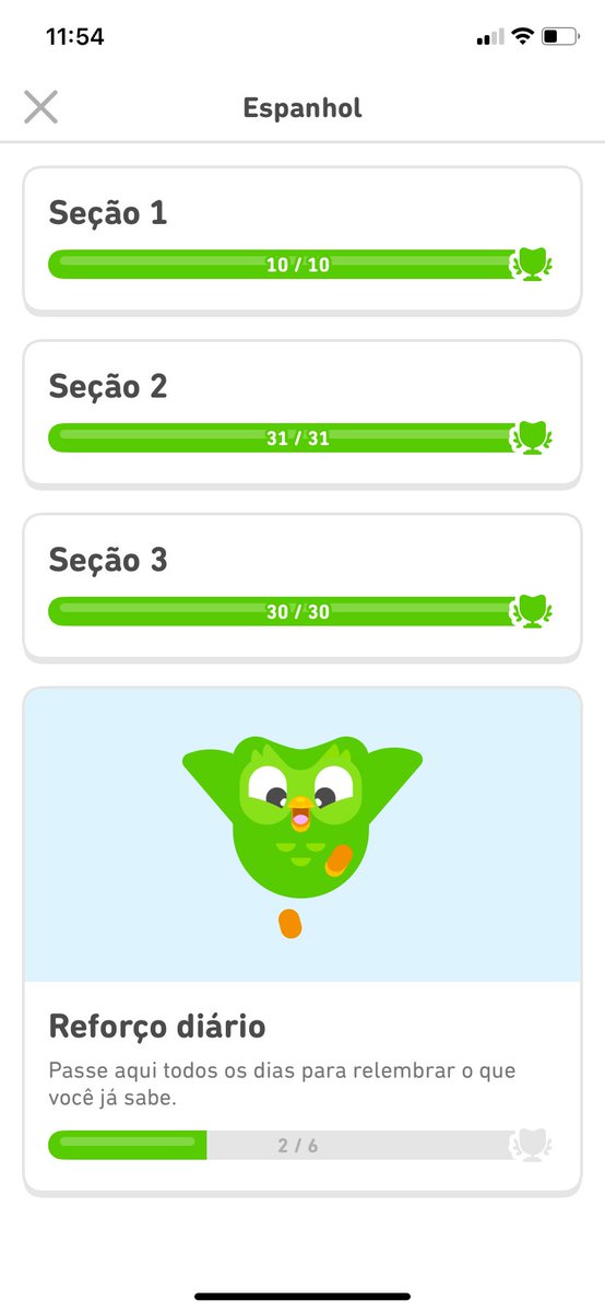 _llystudy's tweet image. Terminei todo o curso de espanhol do Duolingo e eles não falam nem um parabéns, um confete 😭😭😭😭😭