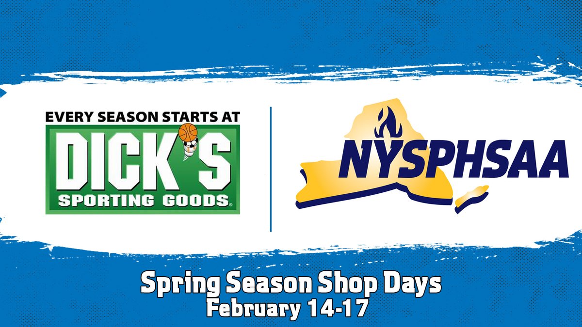 NYSPHSAA (@nysphsaa) on Twitter photo IT. IS. SHOP DAYS WEEKEND!
THIS WEEKEND visit <a href="/DICKS/">DICK'S Sporting Goods</a> for #NYSPHSAA Shop Days! Click the coupon linked below, visit the closest NY <a href="/DICKS/">DICK'S Sporting Goods</a> and present the coupon for 20% off your in-store purchase.
Thanks to DICKβS Sporting Goods for supporting New Yorkβs student-athletes. IT. IS. SHOP DAYS WEEKEND!
THIS WEEKEND visit <a href="/DICKS/">DICK'S Sporting Goods</a> for #NYSPHSAA Shop Days! Click the coupon linked below, visit the closest NY <a href="/DICKS/">DICK'S Sporting Goods</a> and present the coupon for 20% off your in-store purchase.
Thanks to DICKβS Sporting Goods for supporting New Yorkβs student-athletes.