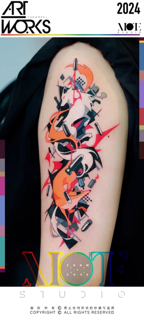 My new tattoo! It's inspired by Badou and Heine from DOGS. 谢谢MOTE工作室,我爱死这个设计了