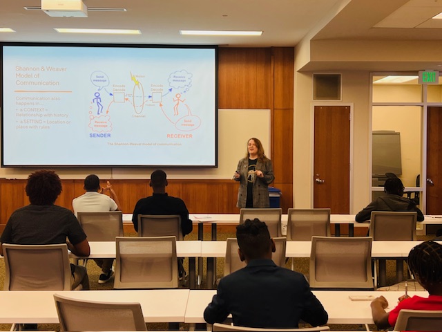 utkcmst's tweet photo. Elizabeth Carlson, Leslie Deatrick, and Laura Miller facilitated morning workshops related to honing participants’ communication skills during the Knoxville chapter of Jack and Jill's annual Ann Owen Gordon Oratorical Showcase and Contest. https://t.co/rf4vUVYTnI