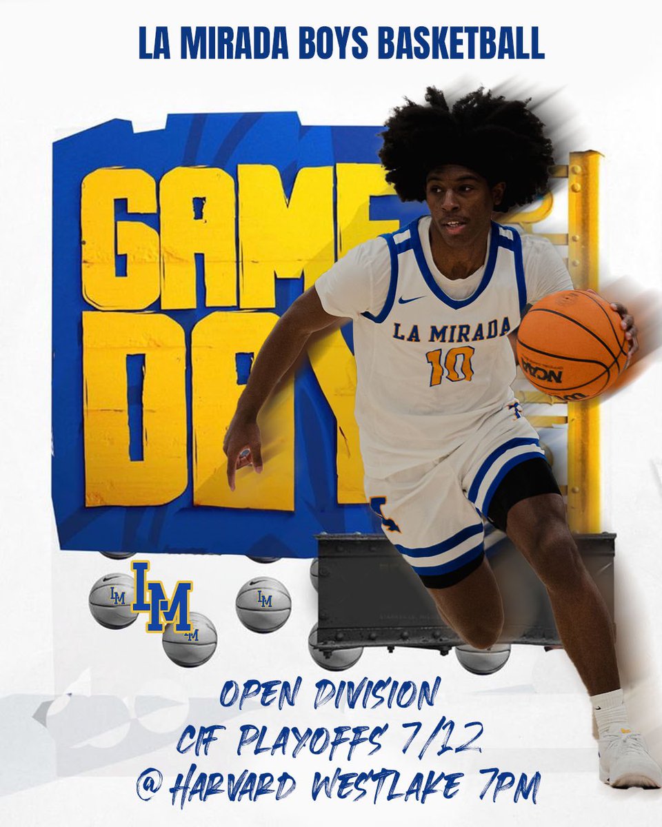 🚨Game Day🚨

🆚 Harvard Westlake

⏰7:00pm

📍Harvard Westlake

🎥 nfhsnetwork.com/events/cifss/g…

#9 Matadores (24-4) Take on #1 Harvard Westlake (27-1) in the first game of the open division round. Come out and support.