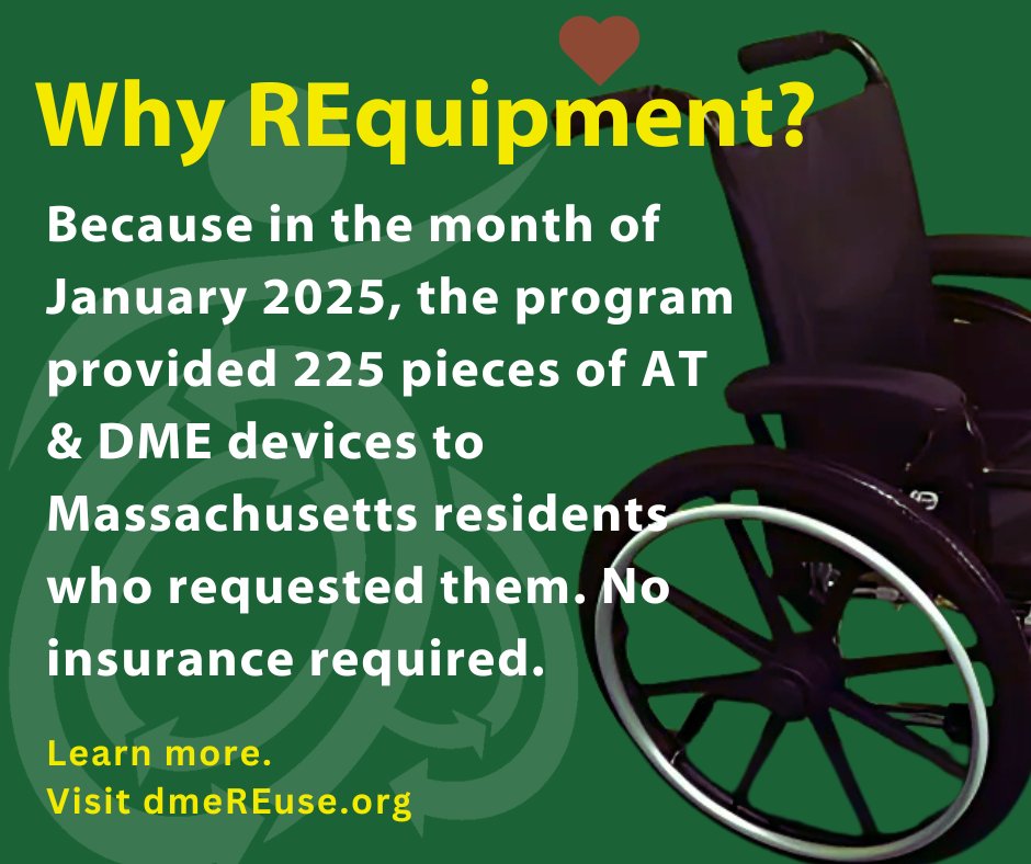 dme_reuse's tweet image. We had a banner month to start the new year! Find what you need at dmeREuse.org

#WhyREquipmentWednesday #DurableMedicalEquipment #AssistiveTechnology #Reuse #Massachusetts #SaveThePlanet #A11y #InclusionMatters #Children #Families #Caregiver #Seniors #Veterans #MApoli