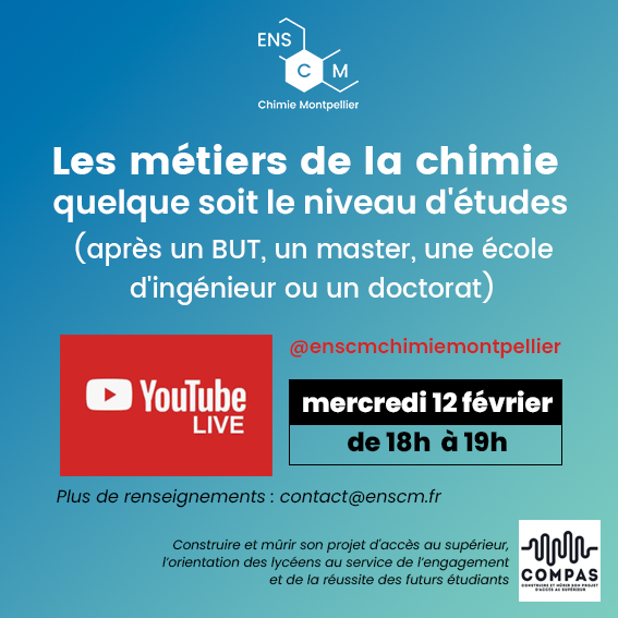 enscm chimie mtp (@enscmchimiemtp) on Twitter photo 🔴 DIRECT LIVE à 18h ! youtube.com/@enscmchimiemo…
#Parcoursup #formation #Chemistry #EngineeringExcellence
<a href="/umontpellier/">Université de Montpellier</a> <a href="/lesIUT/">Les IUT</a> <a href="/UdPPC/">UdPPC</a> <a href="/Montpellier3m/">Montpellier Métropole</a> <a href="/Occitanie/">Région Occitanie</a> 🔴 DIRECT LIVE à 18h ! youtube.com/@enscmchimiemo…
#Parcoursup #formation #Chemistry #EngineeringExcellence
<a href="/umontpellier/">Université de Montpellier</a> <a href="/lesIUT/">Les IUT</a> <a href="/UdPPC/">UdPPC</a> <a href="/Montpellier3m/">Montpellier Métropole</a> <a href="/Occitanie/">Région Occitanie</a>