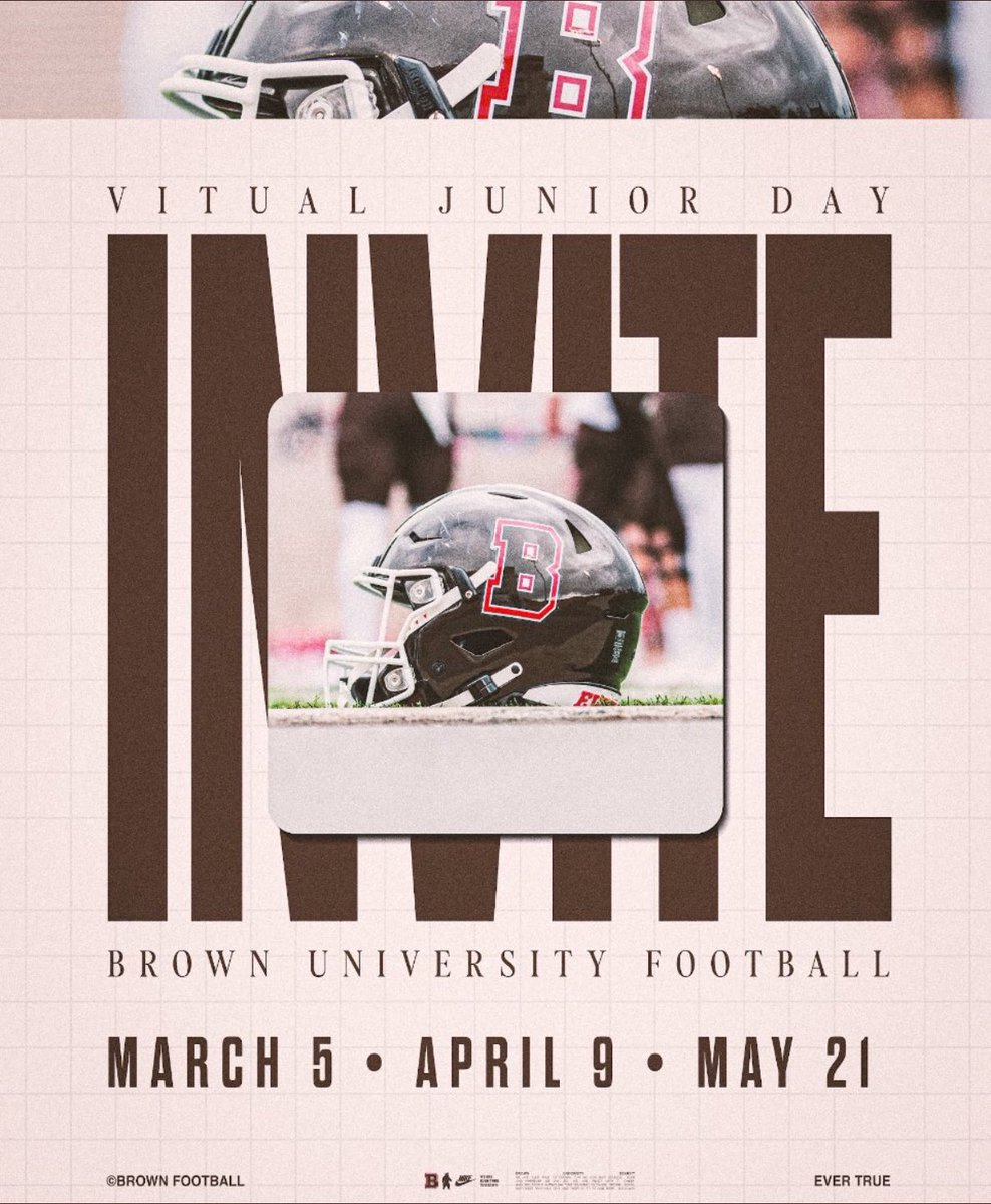Thank you <a href="/CoachEMorrissey/">Eddy Morrissey</a> and <a href="/BrownU_Football/">Brown Bears Football</a> for inviting me to attend a junior day!! Can’t wait to learn more about the program!!

<a href="/CoachMFoley/">Mike Foley</a> <a href="/BrooksFb/">Brooks School Football</a>