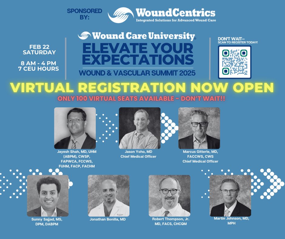 WoundCentrics's tweet image. At the Wound &amp;amp; Vascular Summit 2025, we’re bringing together leading experts to discuss comprehensive care strategies that improve patient outcomes and provide critical support for caregivers. 

#WoundCentrics #WoundCareLeadership #WoundCare #WCU