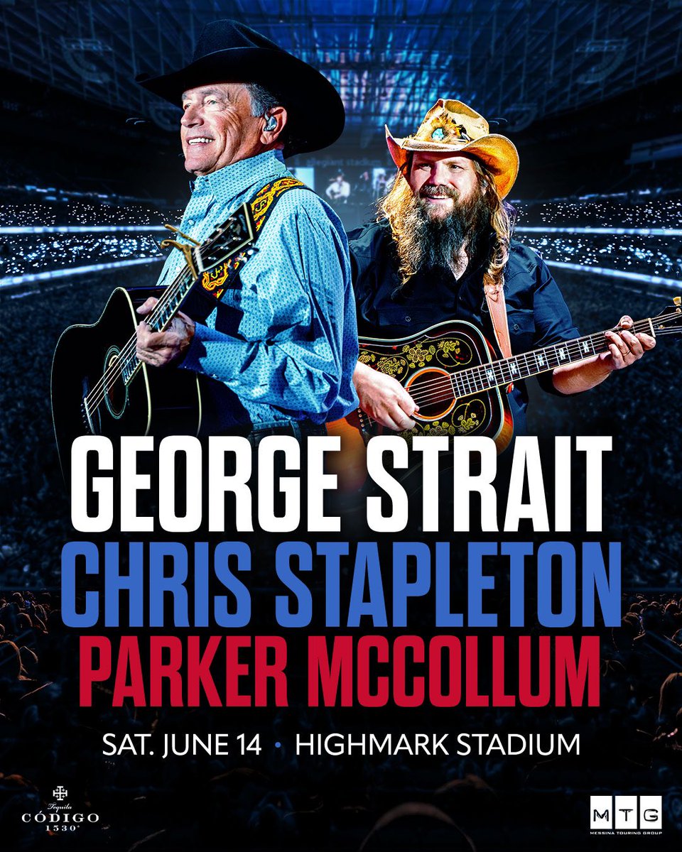 JUST ANNOUNCED! The King of Country is coming to Highmark Stadium on June 14! 🤠 Don’t miss your chance to see George Strait with Chris Stapleton and Parker McCollum. Tickets go on sale Friday, February 21 at 10am. 
 
Sign up now for presale access: georgestrait.com/shows