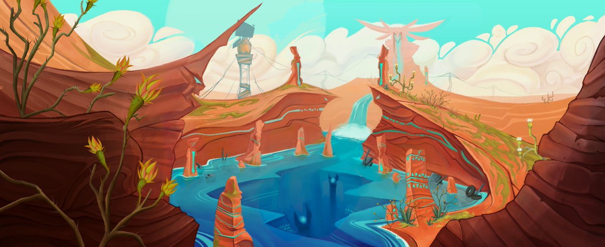 BlookMook's tweet image. Concept art for the entrance to the sunken temples of Galaterra. This one found in the barren outskirts deep in Rustmaw territory.