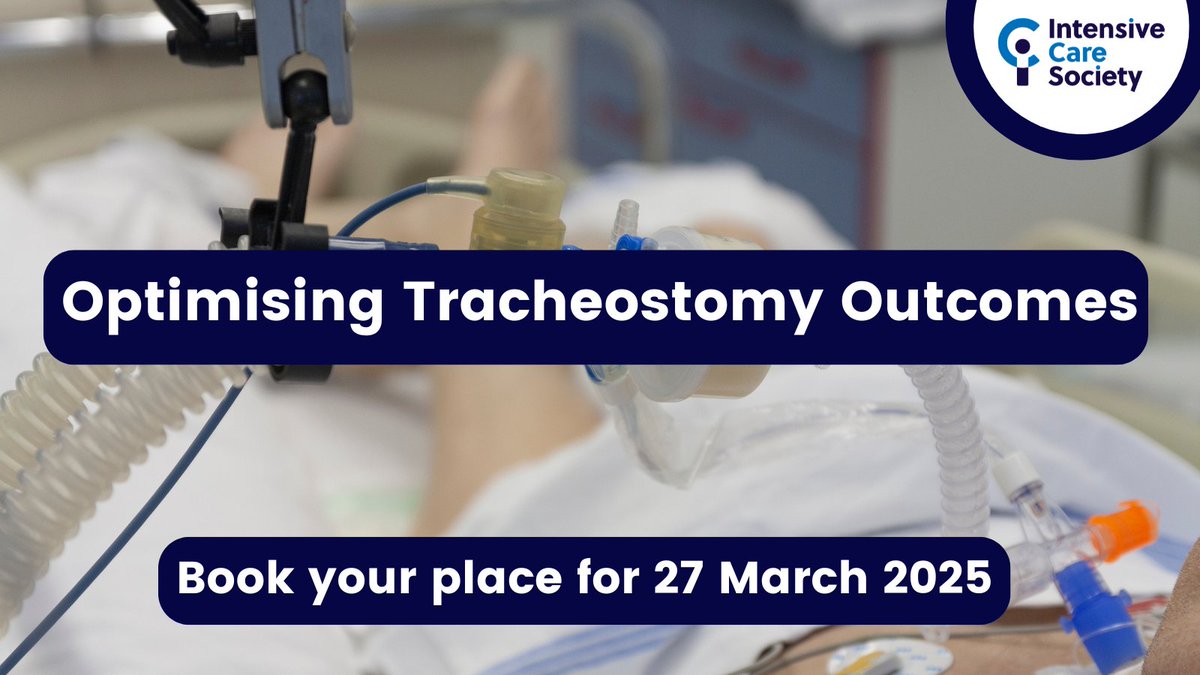 The learning continues in 2025 with our next study day on Optimising Tracheostomy Outcomes.

With clinical and research experts joining us to focus on the who and how of tracheostomies in the ICU setting, it's time to book your spot for 27 March!

bit.ly/trachstudyday