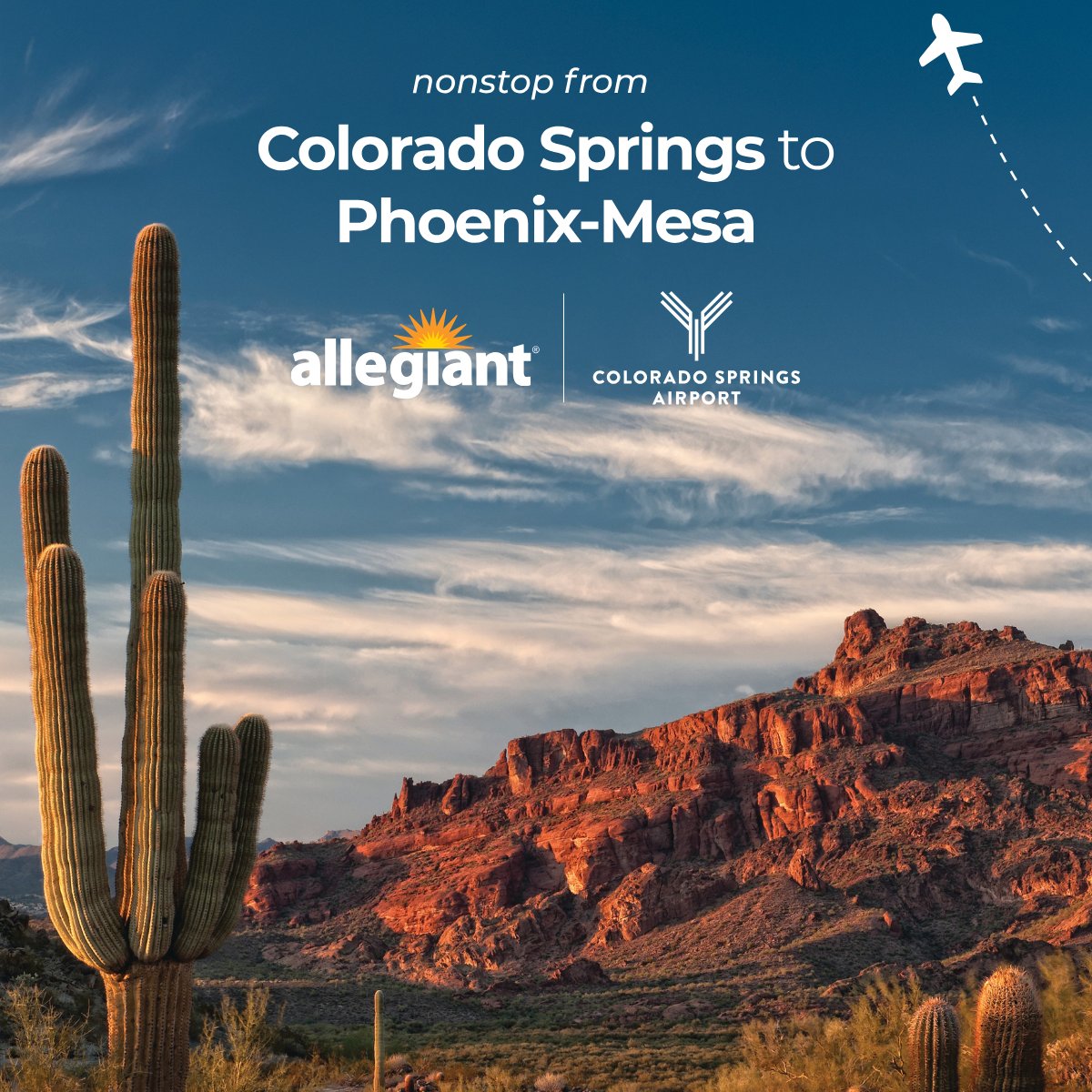 Colorado Springs Airport (@cosairport) on Twitter photo New Nonstop Alert: MESA, AZ!
Today launching nonstop service from Colorado Springs (COS) to Mesa, AZ (AZA)! We will be at the gate for a special send-off with a press event, giveaways, and more.
<a href="/Allegiant/">Allegiant Air</a> | <a href="/gatewayairport/">Gateway Airport</a>
coloradosprings.gov/nonstop-route-…
#FlyCOS #NonstopToMesa New Nonstop Alert: MESA, AZ!
Today launching nonstop service from Colorado Springs (COS) to Mesa, AZ (AZA)! We will be at the gate for a special send-off with a press event, giveaways, and more.
<a href="/Allegiant/">Allegiant Air</a> | <a href="/gatewayairport/">Gateway Airport</a>
coloradosprings.gov/nonstop-route-…
#FlyCOS #NonstopToMesa