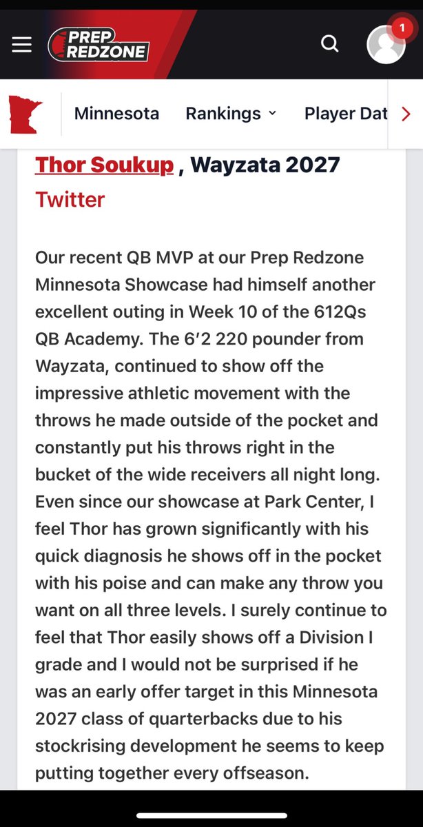 Thor Soukup (@thor_soukup) on Twitter photo Had another fun night of QB development <a href="/612Qs/">612 Quarterbacks</a> Academy….Thanks <a href="/NWahlScouting/">Nate Wahl</a> and <a href="/PrepRedzoneMN/">Prep Redzone Minnesota</a> for the shout out! <a href="/FootballWayzata/">Wayzata Football</a> <a href="/CoachLBrown/">Lambert Brown</a> Had another fun night of QB development <a href="/612Qs/">612 Quarterbacks</a> Academy….Thanks <a href="/NWahlScouting/">Nate Wahl</a> and <a href="/PrepRedzoneMN/">Prep Redzone Minnesota</a> for the shout out! <a href="/FootballWayzata/">Wayzata Football</a> <a href="/CoachLBrown/">Lambert Brown</a>