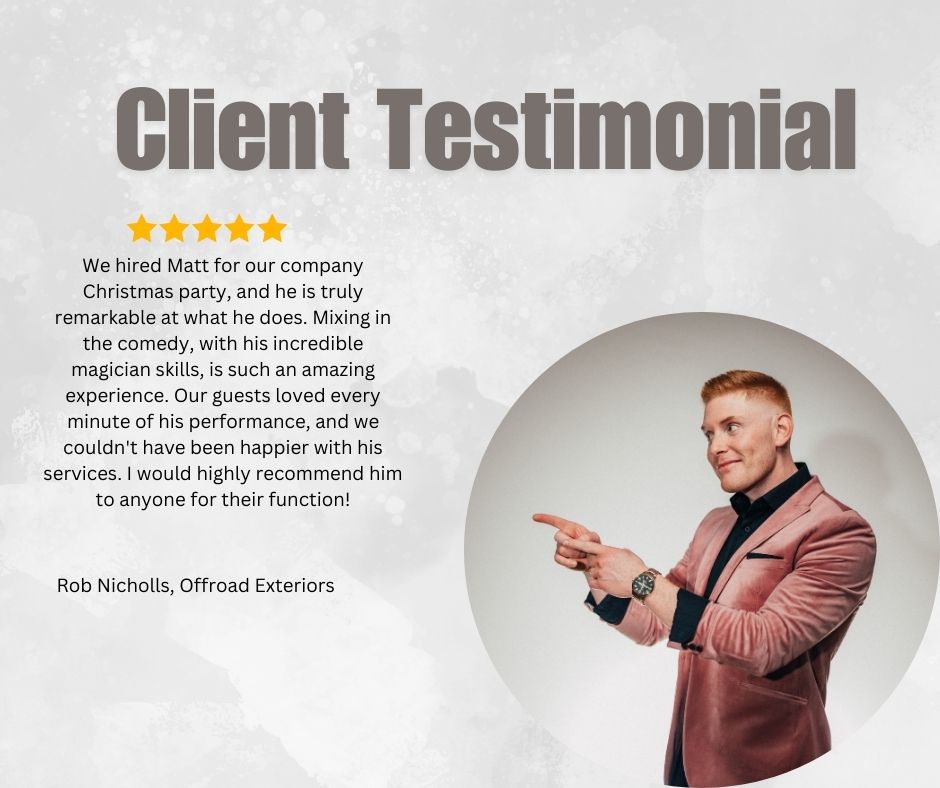 🚨 Holiday bookings are flying in! 🚨

Love getting reviews like this! 🎩✨ Want to make your event unforgettable? Comedy, magic &amp; interactive fun—I've got you covered! 🎭🎉

Spots are filling fast, but there’s still time! DM to book! 📩 #Magician #EventEntertainment #XmasParty