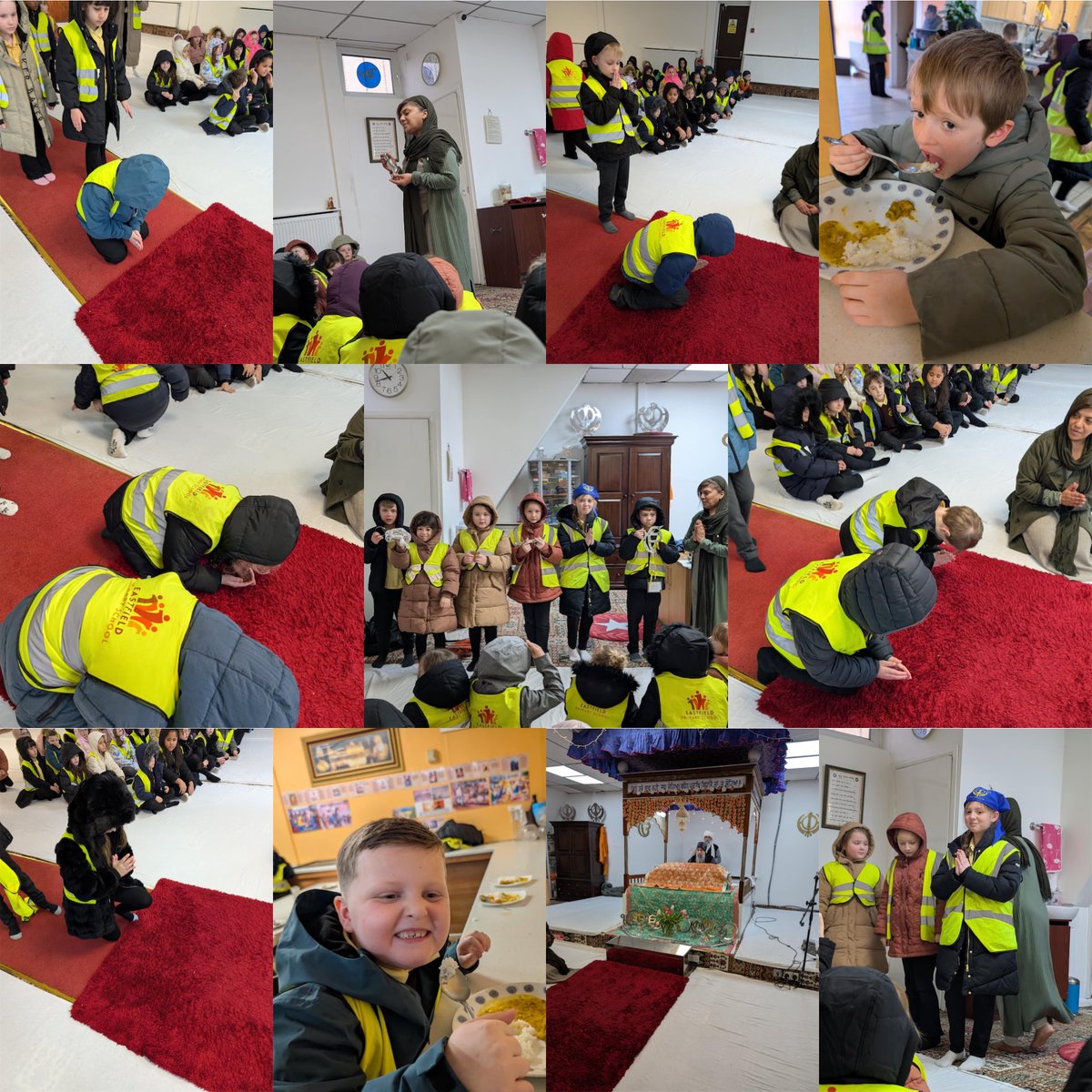 EastfieldPSHull's tweet photo. #3IF had a super morning at a Gurdwara Sikh Temple! We learnt all about how Sikhism started and the traditions, and even got to try some food made in the temple! #epsRE https://t.co/OVoO7KynNQ