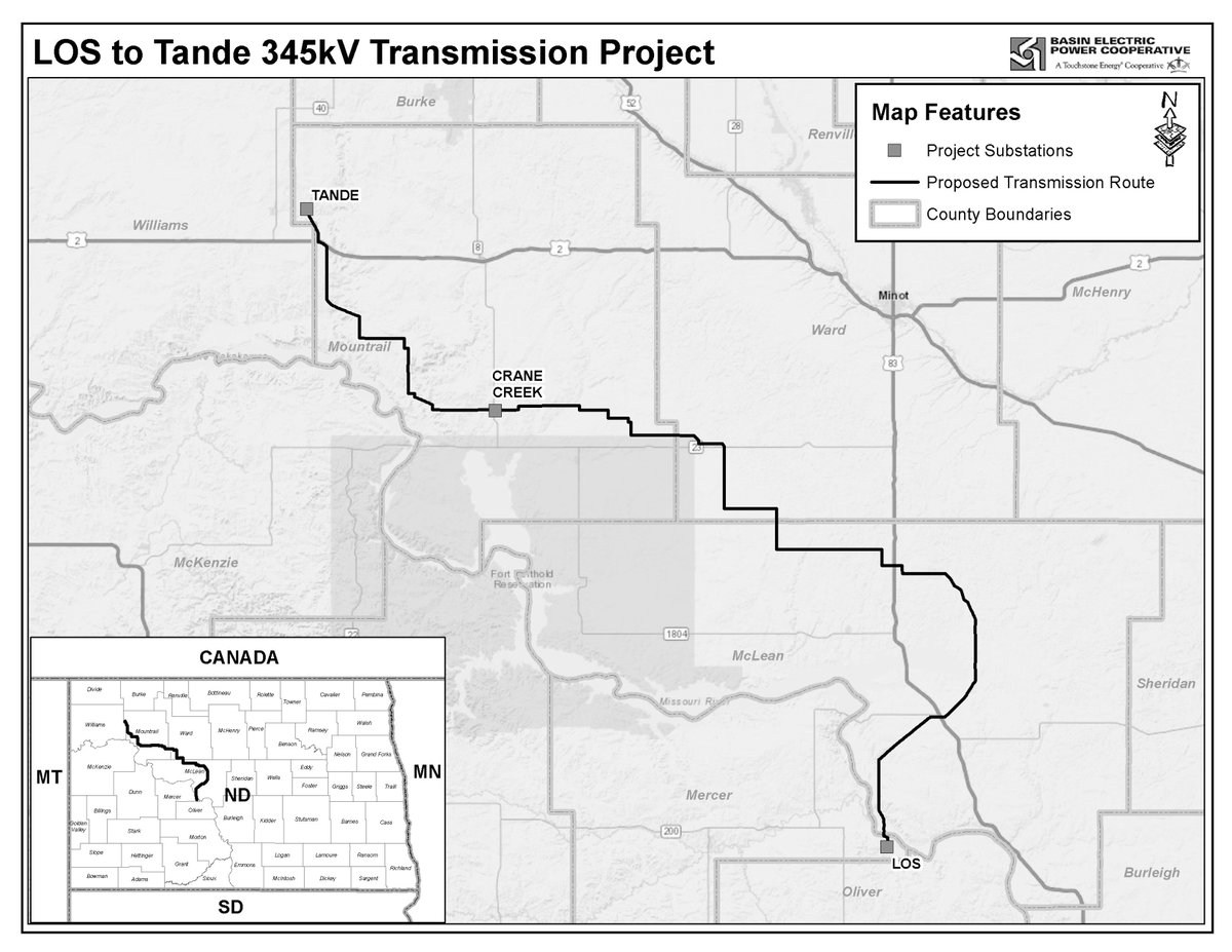 <a href="/NDPSC/">ND PSC</a> will hold two public hearings regarding a proposal from Basin Electric to build a transmission line in Mercer, McLean, Ward, Mountrail and Williams Counties. Hearings will be held on 2/26 in Underwood and 3/6 in Stanley:  tinyurl.com/3p96rnpv