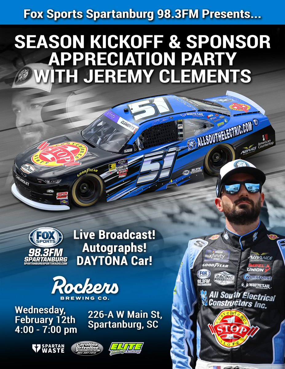 Spartanburg1400's tweet image. Today!!   Come hang out with us for the Kickoff Party at Rockers.   Always a blast.