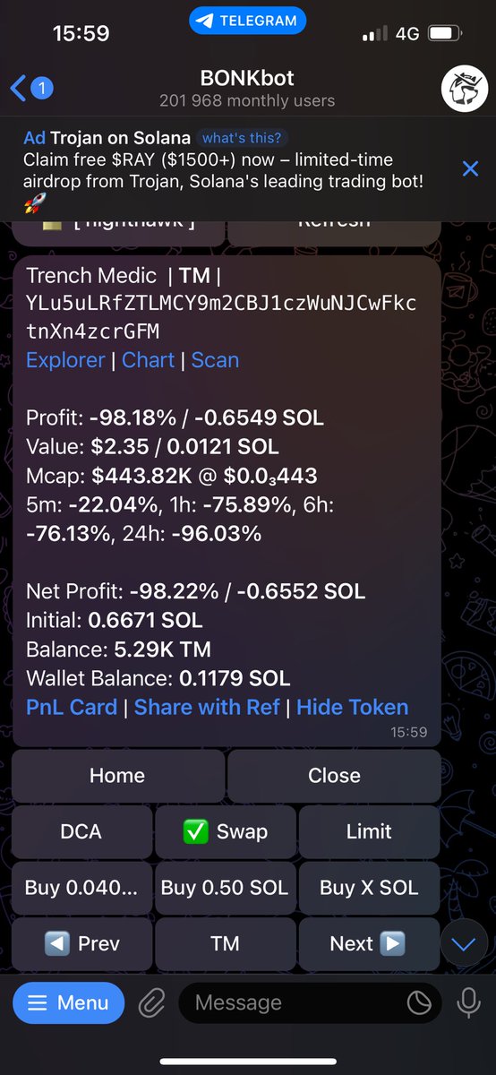 llamaRhoades's tweet photo. @TrenchMedicAI Hey, possible to get a little help here too? I put my last sol in this project but unfortunately I bought near the top. https://t.co/n3jt2Aysqf