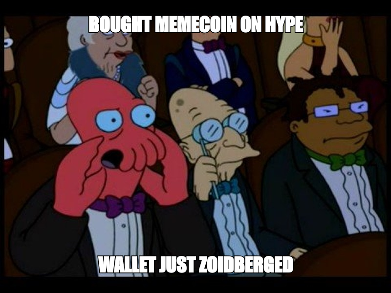 When your crypto investment does the Zoidberg whoop whoop whoop all the way down.