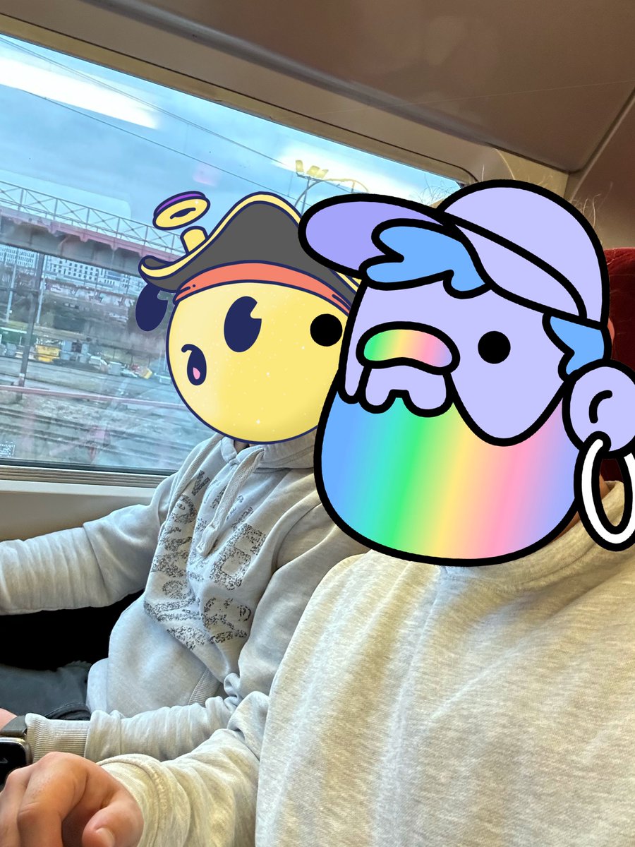 thorlinck's tweet photo. GM QM from the rails! 🚄☕️

Paris bound with my guy @FDeveughele for NFT Paris—gotta see what the alpha is cooking! 🔥

Doodles & Quirkies on tour; let’s make it a legendary week. Who else is pulling up? ● - ● 🏴‍☠️