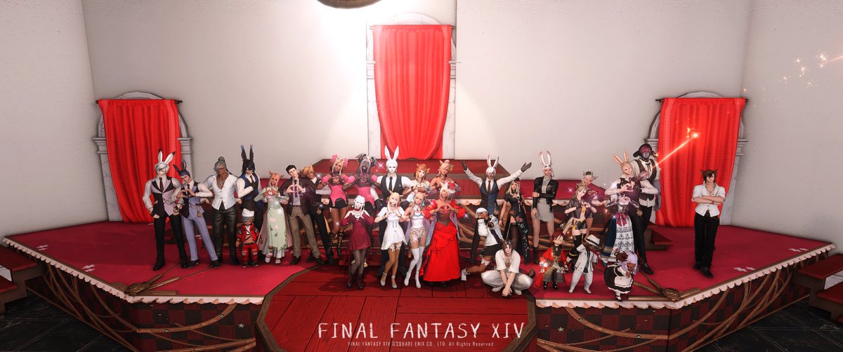 L_Athha's tweet photo. ギャル達とのコラボイベ楽しかったー！！
企画してくれたメミリエとラヴィありがとう！

#MRU_FF14 #FF14_6rabbits https://t.co/xBfMIVGWkz