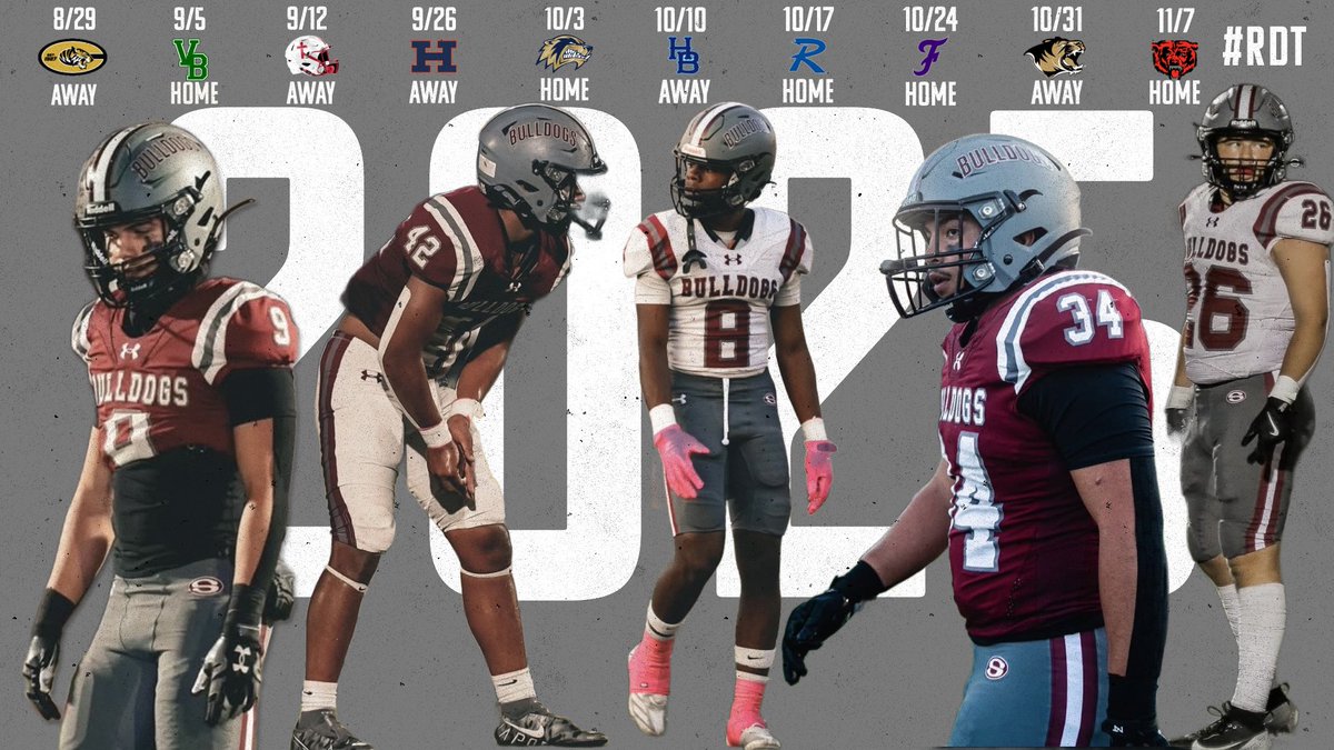 2025 Red Dog Football Varsity Schedule. #RDT 🔥