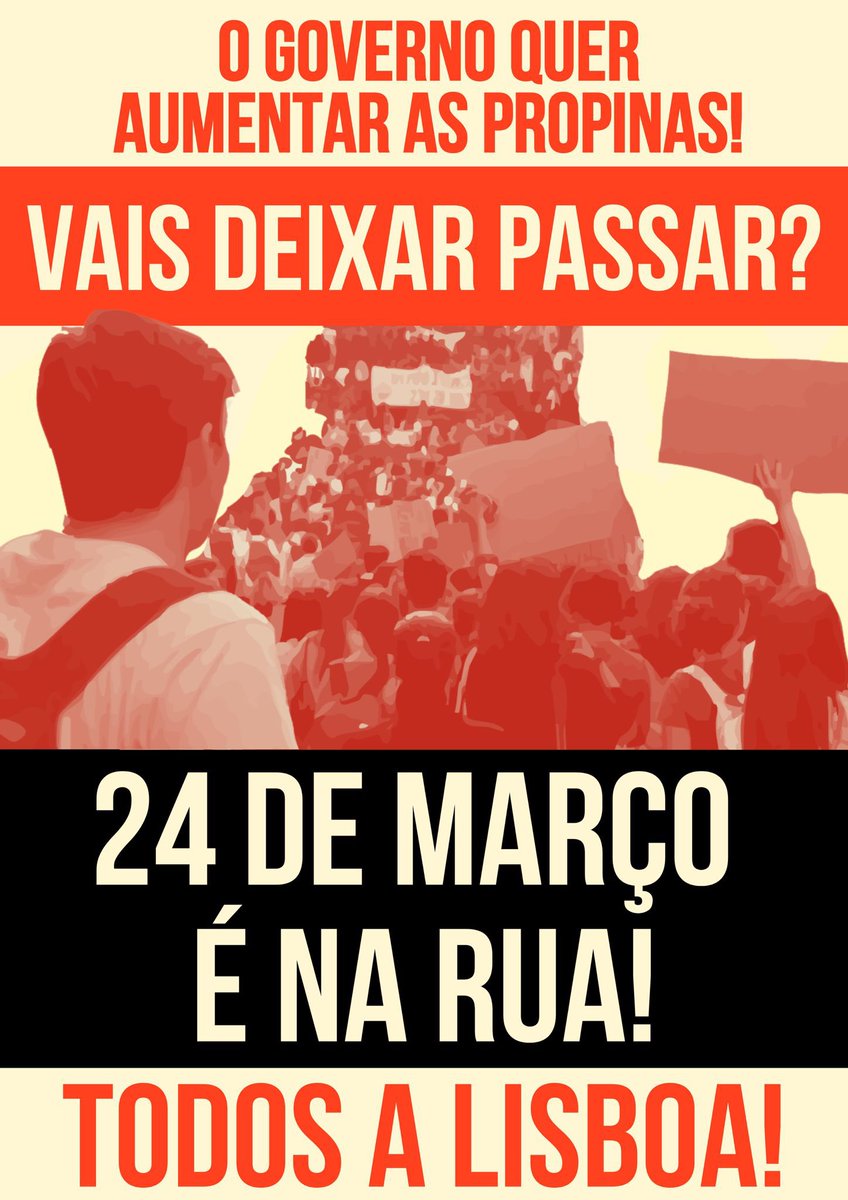 O GOVERNO QUER AUMENTAR AS PROPINAS. ⚠️⚠️⚠️

Dia 24 de março saímos à rua afirmando o direito de frequentar o ensino superior. 
Exigimos o ensino superior que abril construiu - público, gratuito, democrático e de qualidade. 

Saímos à rua unidos - não deixaremos passar!