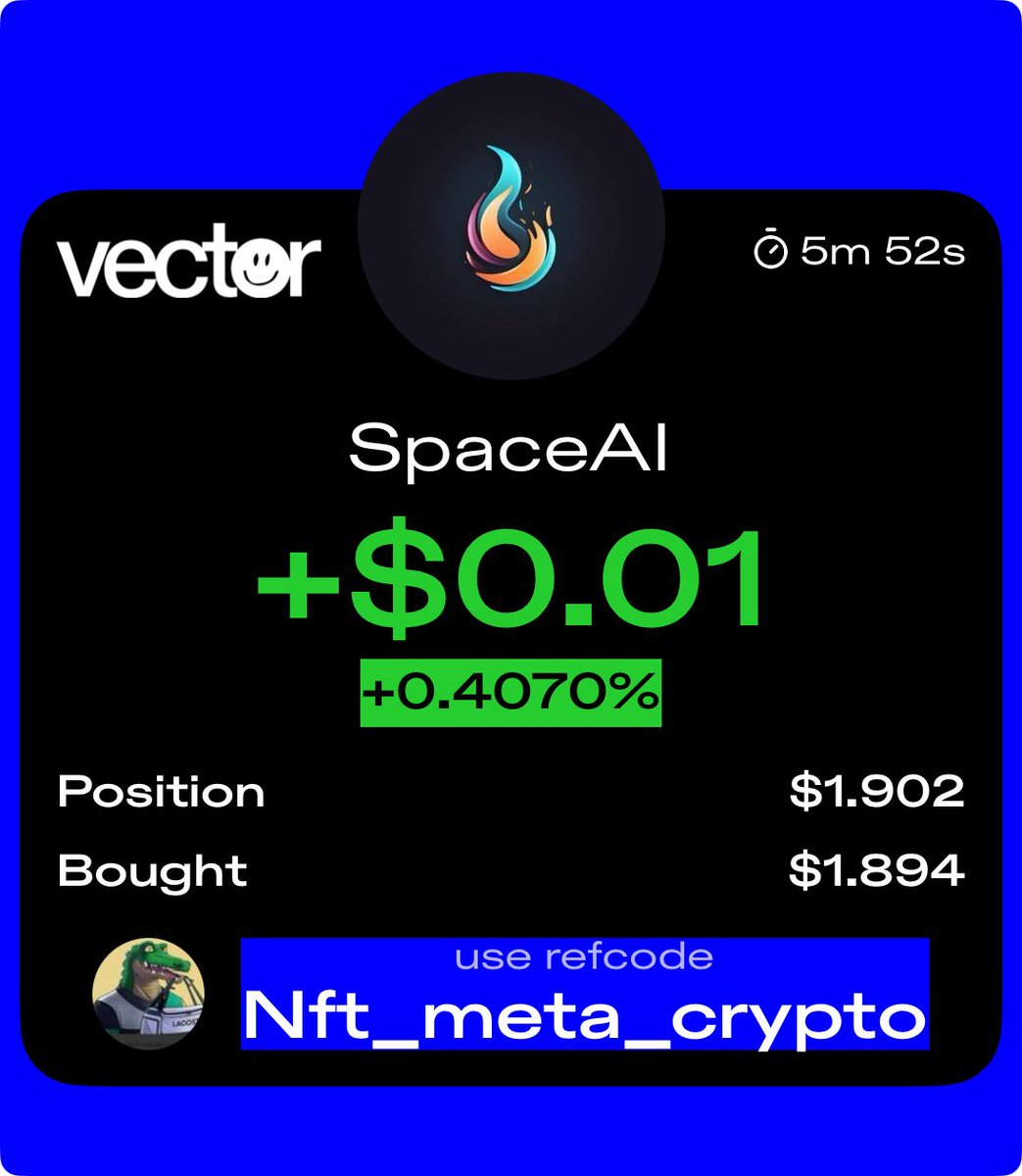 $spaceai

When in doubt, I'll go. I've already missed too many opportunities. 

AFF6pYP23j2W6RY2mJRtGztbfexKKK5V483DUA8Qpump