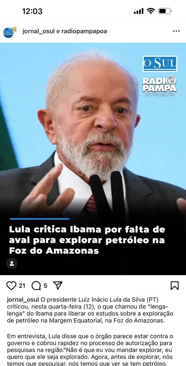 ecairoli's tweet photo. E essa, vc ouviu bem, não foi Bolsonaro, Temer, Itamar, FHC, Collor nem Sarney… mas o PT quem quer extrair o petróleo da Amazônia. https://t.co/dUyBCrWgwA