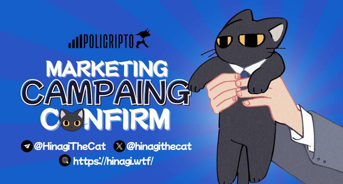 🔥Confirmed Marketing Campaign for <a href="/hinagithecat/">$HINAGI</a>

🚀Let's take #HINAGI to the moon

🌐Site:
hinagi.wtf
🏆GiveAway:
t.me/policriptoLab/…