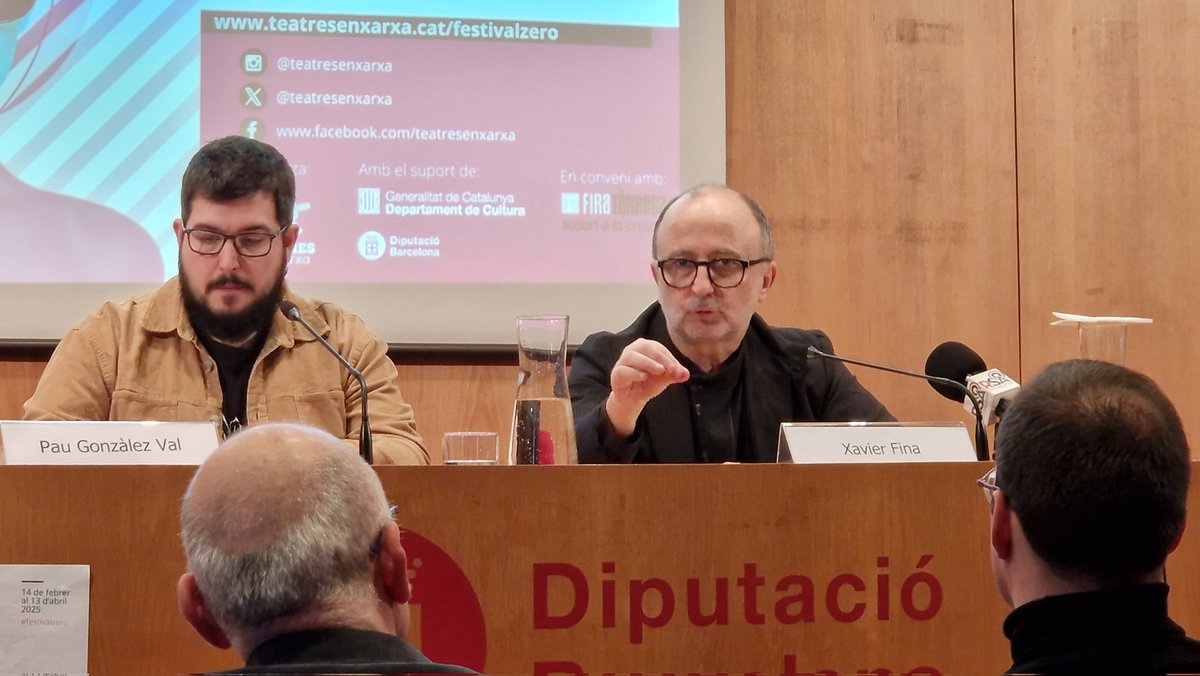 CulturaDIBA's tweet photo. El diputat de Cultura @paugv87 ha destacat que el #FestivalZero assumeix el repte d'arribar al públic jove utilitzant el teatre com a palanca i apostant per la mediació per trencar barreres entre l'art i la ciutadania.
@XavierFina director general de @creacultura_cat en subratlla que és un projecte exemplar de les polítiques culturals del país pel seu suport a la creació i per fer que la cultura sigui present arreu.
Per a @elisabetmp, alcaldessa de @Aj_Tordera, les vuit edicions del festival són bona mostra del treball en xarxa dels teatres municipals, i en subratlla les coproduccions amb el @teatrenacional i @firatarrega