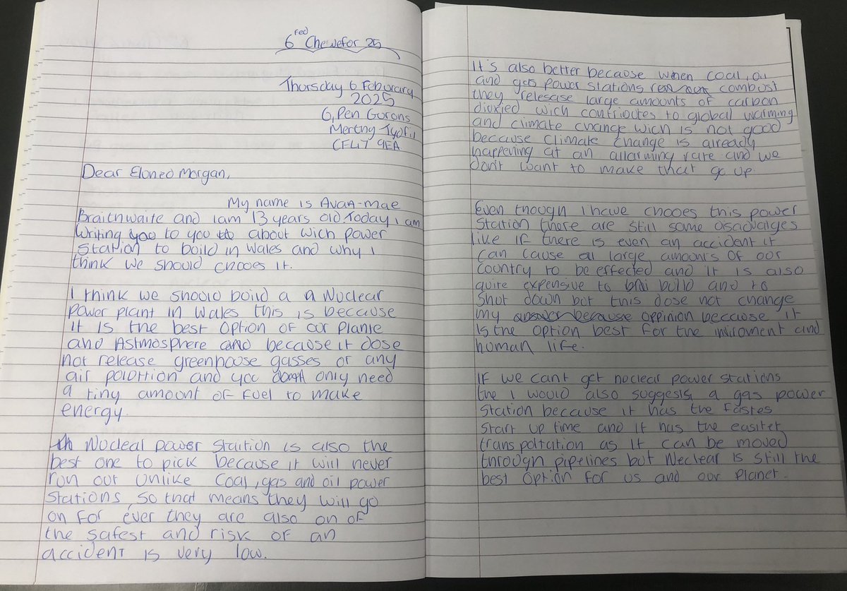 Year 8 and 9 have been learning about generating electricity as well as renewable sources of energy. Here are some excellent pieces of work from Miss Bull’s class this week. Very proud! <a href="/1Penydre/">Pen y Dre High School</a>