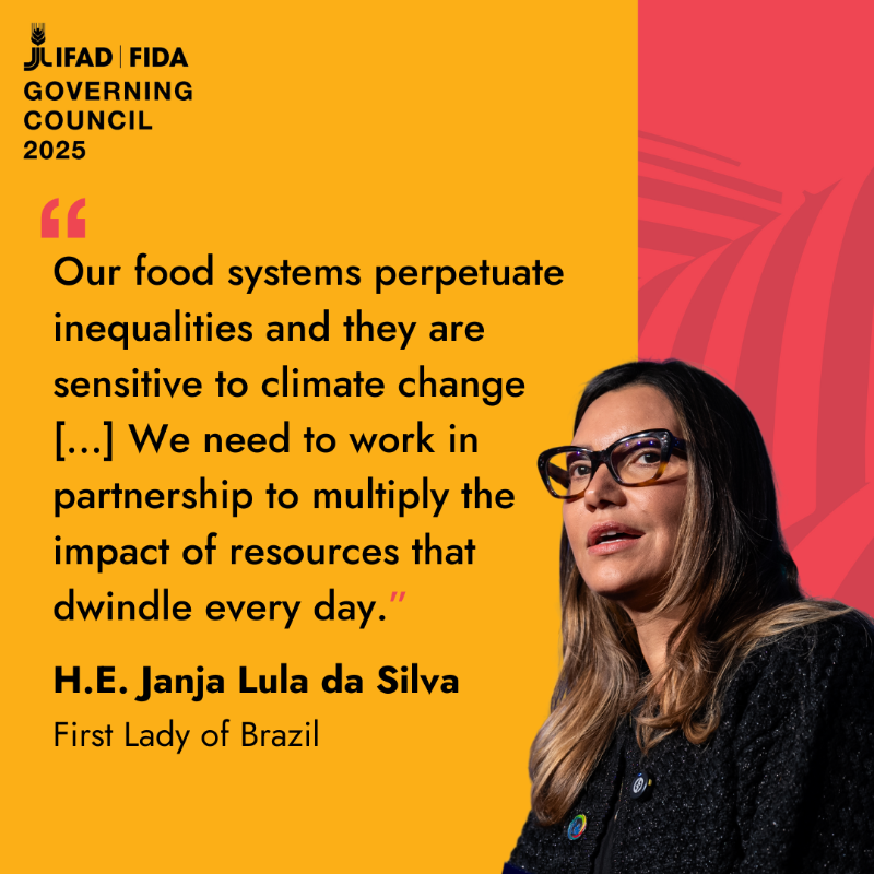 IFAD's tweet photo. 🌍 At #IFADGoverningCouncil, leaders unite for food security &amp; climate action!

From tackling inequalities in food systems to investing in rural areas, the call is clear: we need bold action, partnerships &amp; sustainable growth. 🌱💡