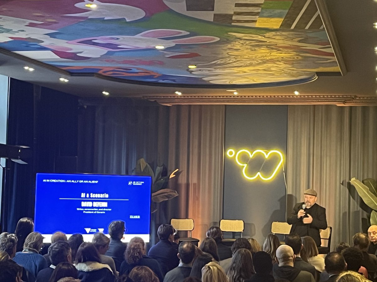 NiBenoit's tweet image. Hier chez @weare_sh, @DavidDefendi  presentait #GENARIO, l'outil d'#AI d'aide à la création de scénarios. Une reconnaissance des professionnels des #ICC pour une app innovante et respectueuse des droits d'auteur. Des formations existent (@themediafaculty ). N'hesitez-pas !