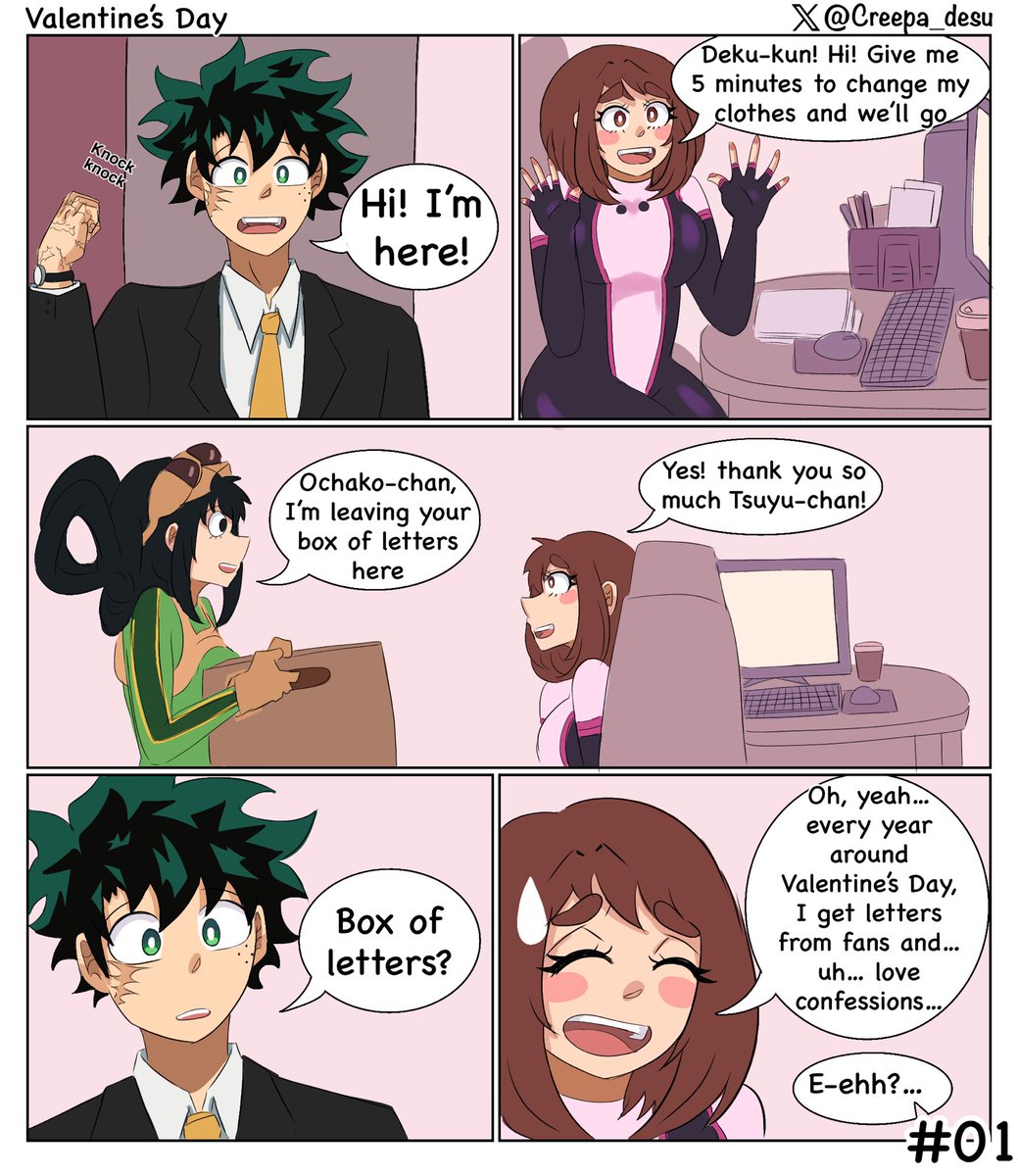 Creepa_desu's tweet photo. Valentine’s Day is here and Deku is very jealous of the letters Uravity receives every year🫠🤭
#izuocha #izukumidoriya #ochakouraraka https://t.co/CClxwX2jDi