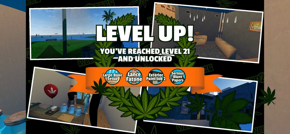 geektastic's tweet photo. I've reached level 21 running my #weedshop2  Where you at? https://t.co/LUVRoY81P9 https://t.co/uTthrBqoLH