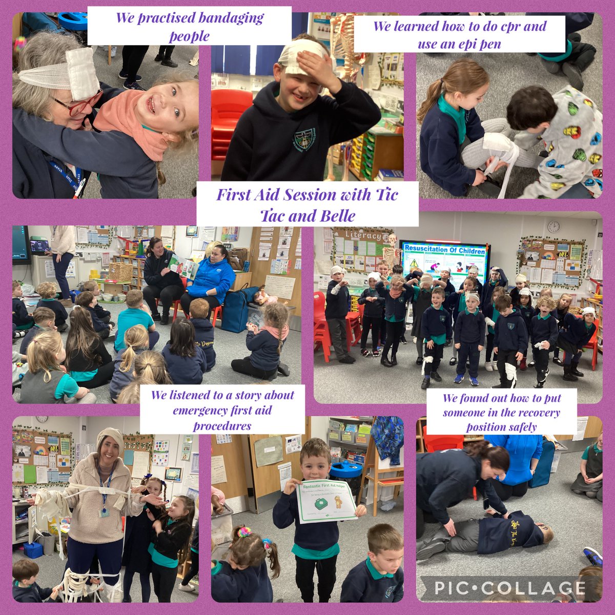 CoshestonVC's tweet image. Today we have been very fortunate to have two visitors as a result of parent suggestions for our topic 😊 Mr Ellis come in to teach about  orthopaedic parts  and ‘Tic Tac’ and ‘Belle’  demonstrated how to perform emergency first aid. What an informative day we have had 🏥