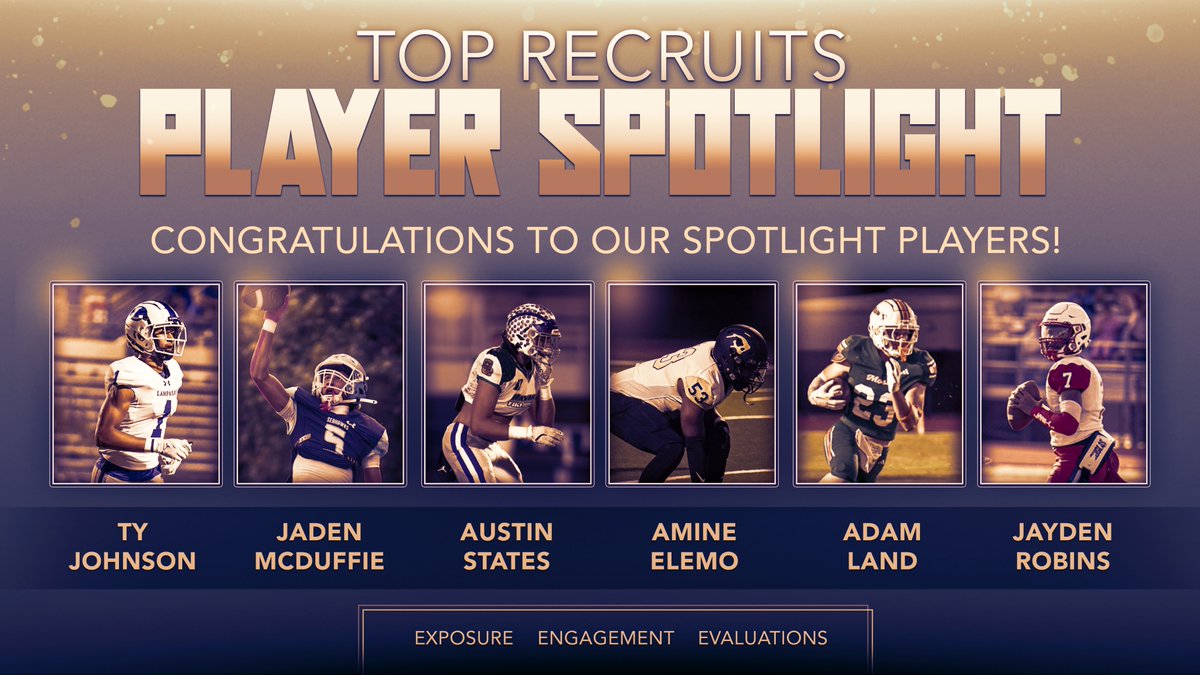 Top Recruits (@toprecruits_fb) on Twitter photo 💥Congrats to today's TOP RECRUITS Spotlight Players
🏈Top Recruits:
-> <a href="/TyJohnson_2027/">Ty Johnson</a>
-> <a href="/jadenduffie2026/">🏈🌟Jaden McDuffie 🌟🏀</a>
-> <a href="/Astates_11/">Austin states</a>
-> <a href="/xtrilla_d1/">Amine Elemo</a>
-> <a href="/AdamLand2026/">Adam Land</a>
-> <a href="/qb1jman/">Jayden Robins (Qb1jman) C/O 2027</a>
⚡️Top Recruits Spotlight Recruiting Exposure ⚡️
Who's Next?! 🏈⚡️ 💥Congrats to today's TOP RECRUITS Spotlight Players
🏈Top Recruits:
-> <a href="/TyJohnson_2027/">Ty Johnson</a>
-> <a href="/jadenduffie2026/">🏈🌟Jaden McDuffie 🌟🏀</a>
-> <a href="/Astates_11/">Austin states</a>
-> <a href="/xtrilla_d1/">Amine Elemo</a>
-> <a href="/AdamLand2026/">Adam Land</a>
-> <a href="/qb1jman/">Jayden Robins (Qb1jman) C/O 2027</a>
⚡️Top Recruits Spotlight Recruiting Exposure ⚡️
Who's Next?! 🏈⚡️