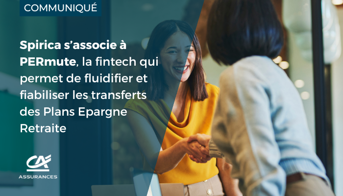 #Communiqué | Spirica, notre filiale d'assurance-vie, s'associe à PERmute, pour fluidifier les transferts de Plans Épargne Retraite.

🎯 Les objectifs : des démarches clients plus simples, un meilleur suivi pour nos partenaires, un processus digitalisé.
➡️ spkl.io/6019fmeJz