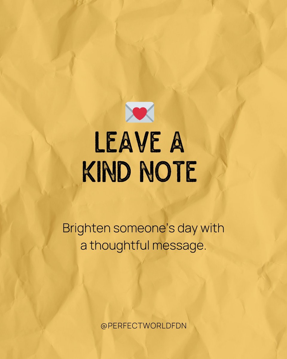 PerfectWorldFdn's tweet image. It’s Random Acts of Kindness Week! 💛

Small, everyday actions can brighten someone’s day and create ripple effects of positivity.

Swipe through for simple ways to spread kindness today! ➡️

🔗 Explore more via our Everyday Kindness activities at iapw.org/our-work/every…