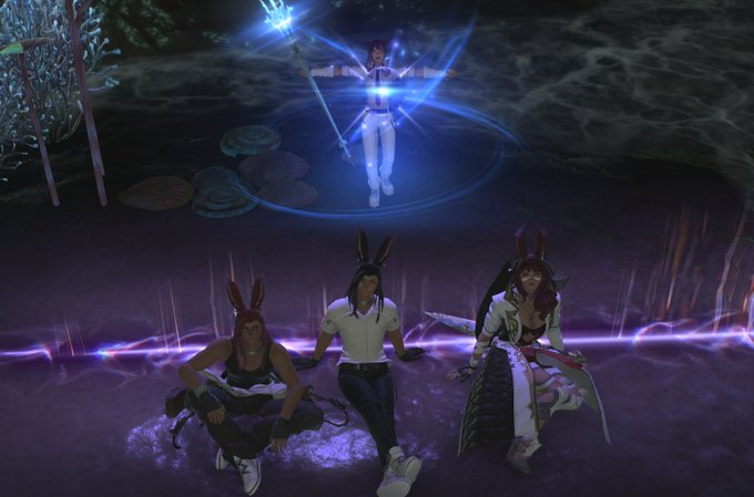 Ausphelian's tweet photo. Did...Did someone say 24 hours...With the Bunboys of Eorzea? Couldnt have been (Totally is) me, definitely(absolutely) not. Anyway, were freshly cut, freshly floofed, and freshly vibin. lets get after it!
w/ @TheHavensGuard 
 #ffxiv #finalfantasyxiv #shadowbringers 
🔗⬇️ https://t.co/IORKHMN6v8
